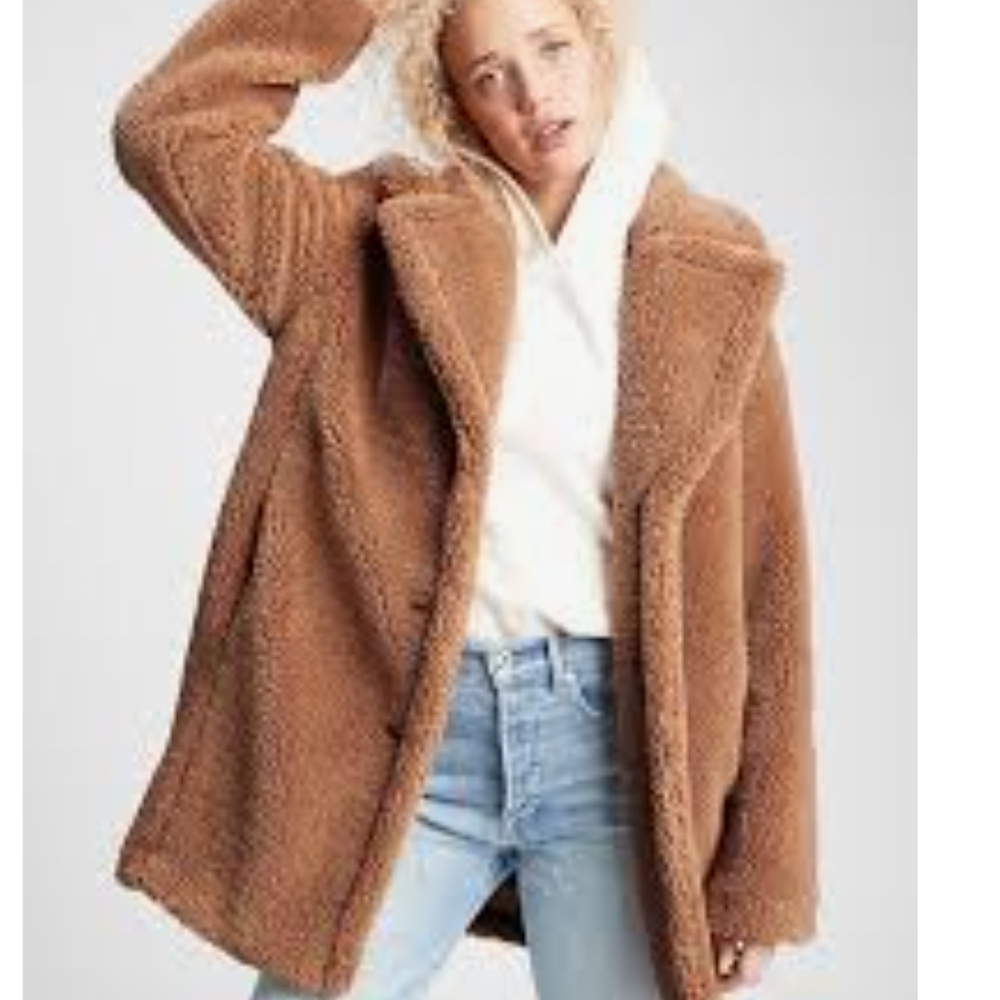 GAP Women's Brown Teddy Jacket Size XL New